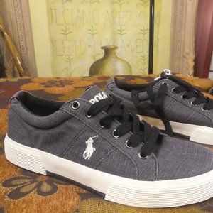 Polo Ralph Lauren FELIXSTOW Casual Canvas Shoes Sizes 8D 9.5D Grey Black